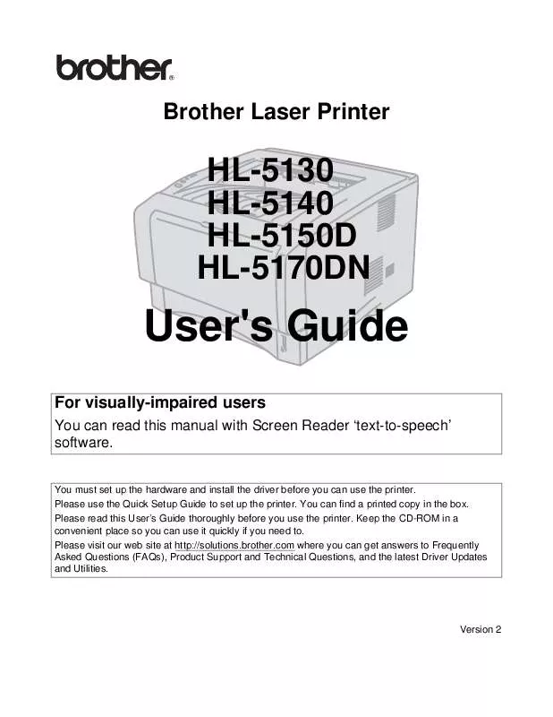 Mode d'emploi BROTHER HL-5130