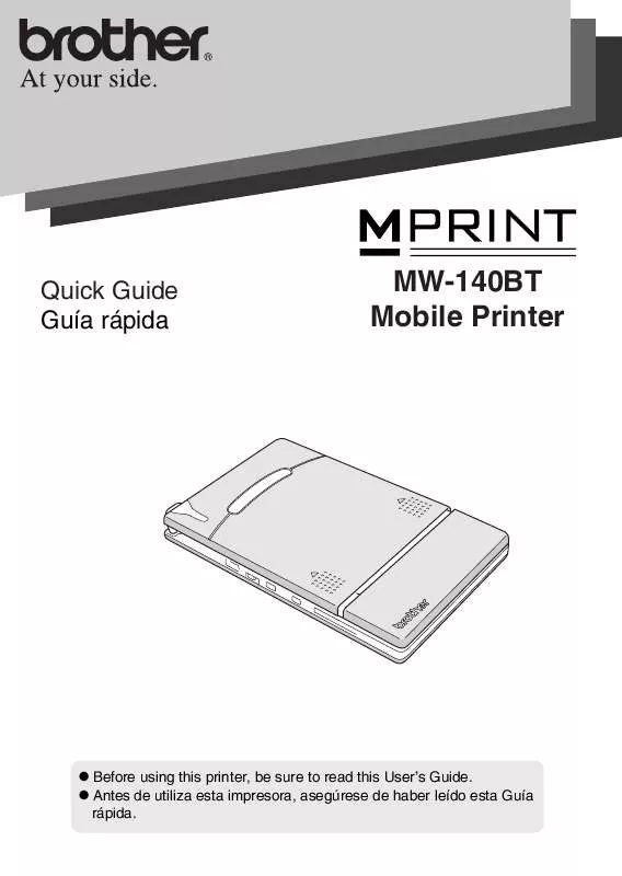 Mode d'emploi BROTHER MW-140BT