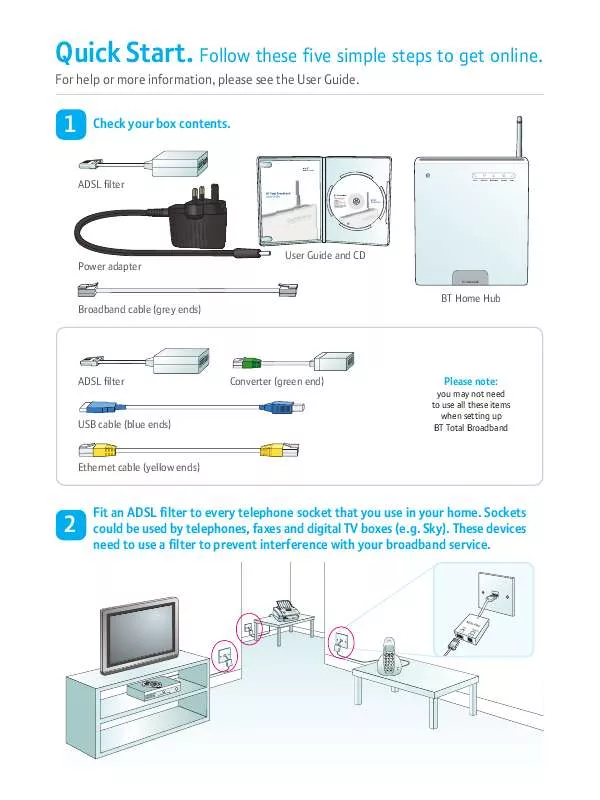 Mode d'emploi BT BROADBAND HOME HUB 1.0