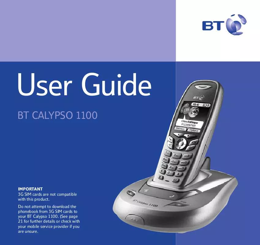 Mode d'emploi BT CALYPSO 1100