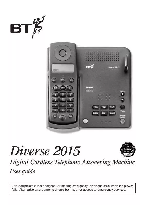 Mode d'emploi BT DIVERSE 2015