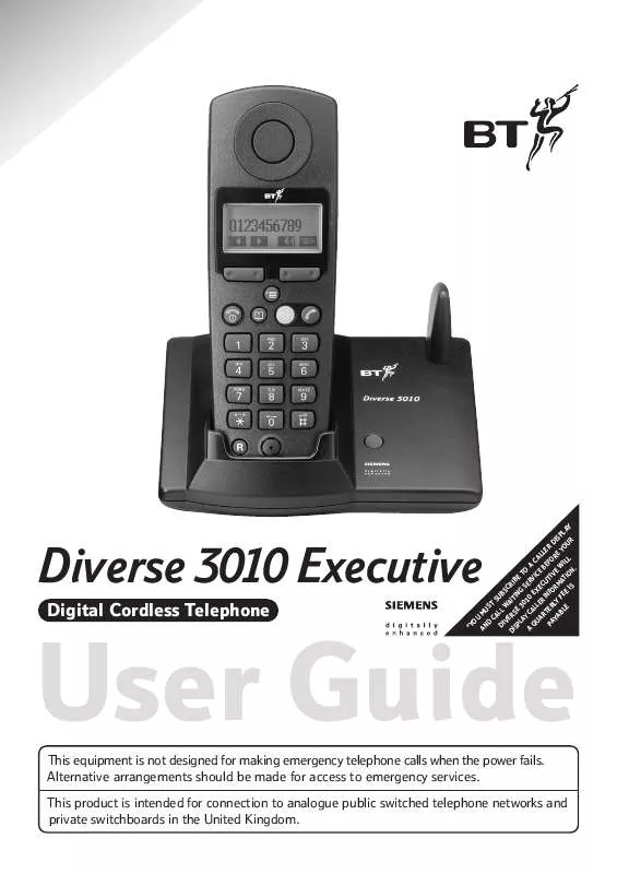 Mode d'emploi BT DIVERSE 3010 EXECUTIVE