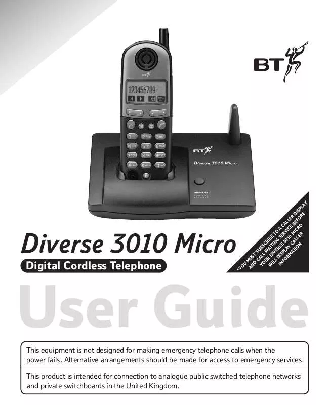 Mode d'emploi BT DIVERSE 3010 MICRO