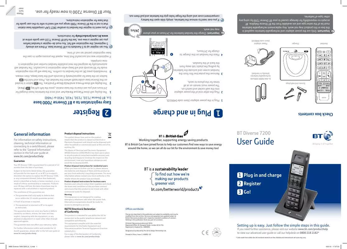 Mode d'emploi BT DIVERSE 7200 ADDITIONAL