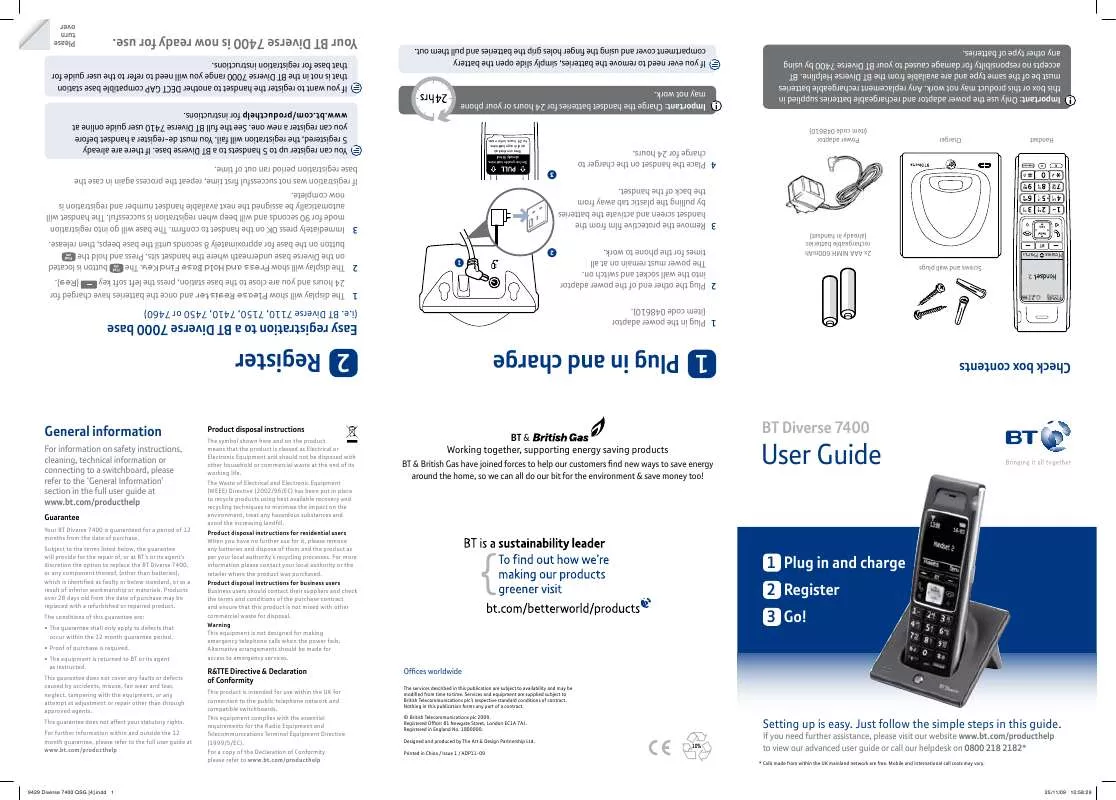 Mode d'emploi BT DIVERSE 7400 ADDITIONAL