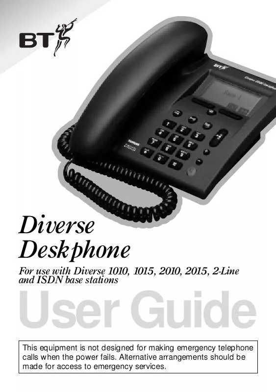 Mode d'emploi BT DIVERSE DESKPHONE