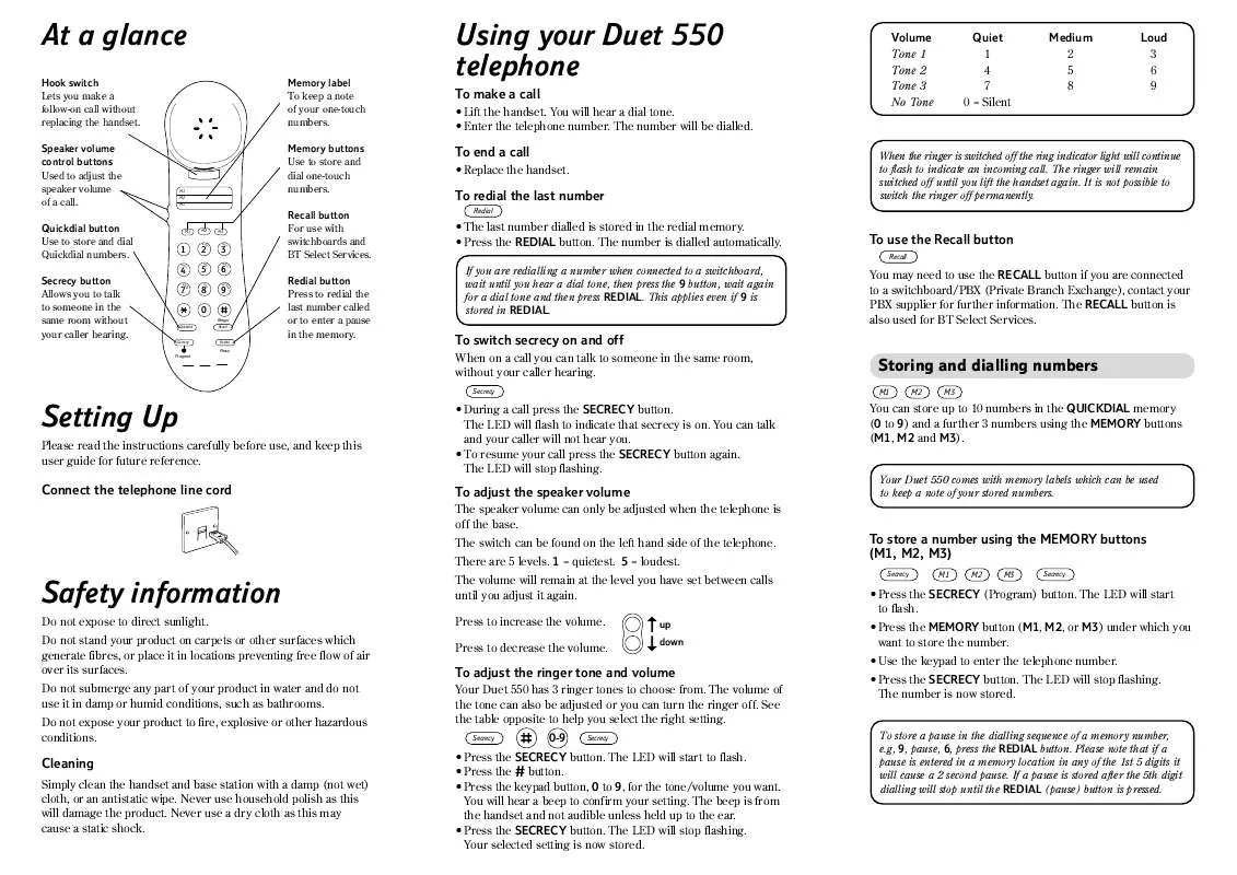 Mode d'emploi BT DUET 550