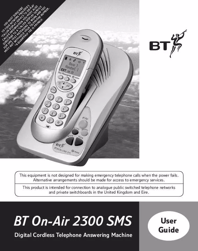 Mode d'emploi BT ON-AIR 2300 SMS