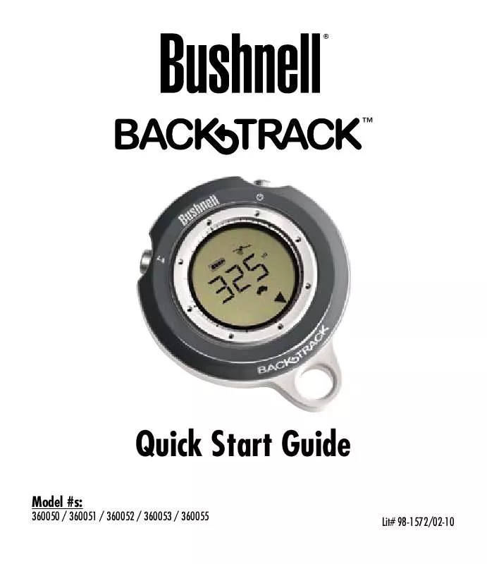 Mode d'emploi BUSHNELL BACK TRACK 360050