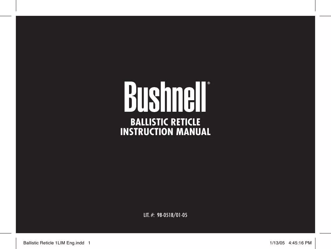 Mode d'emploi BUSHNELL BALLISTIC RETICLE