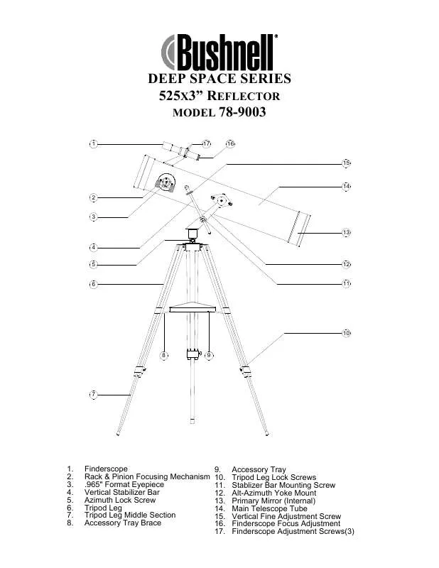 Mode d'emploi BUSHNELL DEEP SPACE 78-9003