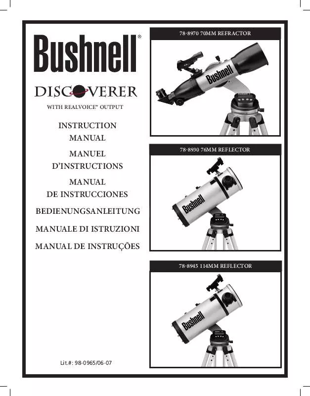 Mode d'emploi BUSHNELL DISCOVERER 78-8930