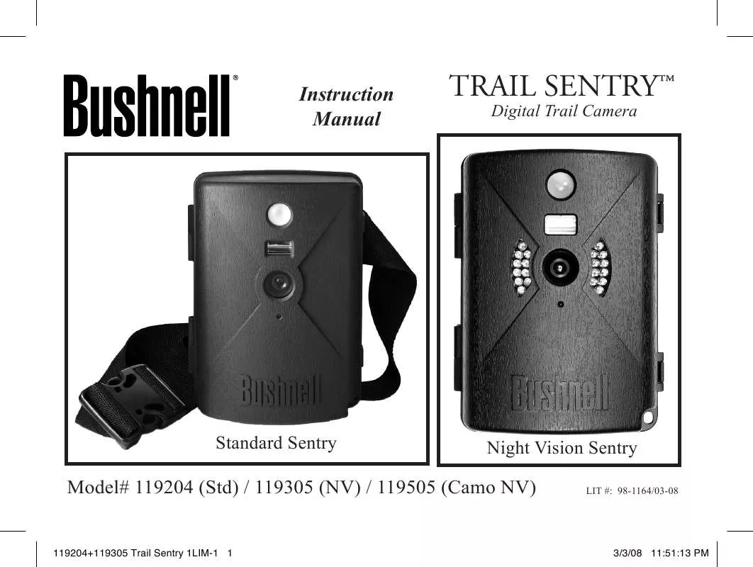 Mode d'emploi BUSHNELL TRAIL SENTRY 11-9204