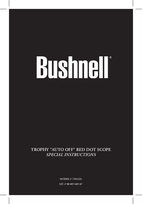 Mode d'emploi BUSHNELL TROPHY AUTO OFF RED DOT