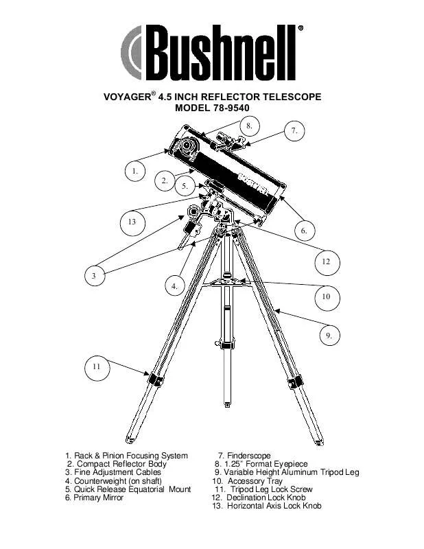 Mode d'emploi BUSHNELL VOYAGER 78-9540