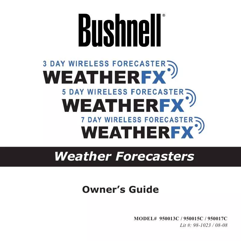 Mode d'emploi BUSHNELL WEATHER FX 3/5/7 DAY FORECASTERS (NEW VERSION)
