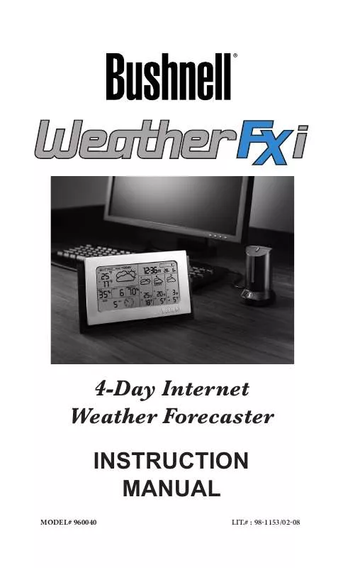 Mode d'emploi BUSHNELL WEATHER FXI 4-DAY INTERNET FORECASTERS