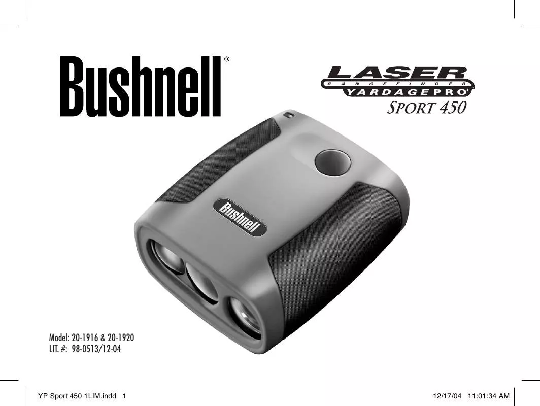 Mode d'emploi BUSHNELL YARDAGEPRO SPORT 20-1920