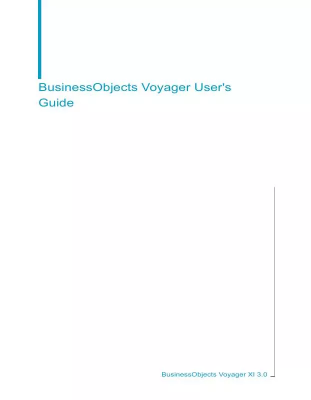 Mode d'emploi BUSINESS OBJECTS VOYAGER XI 3.0