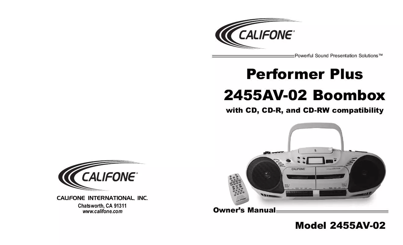 Mode d'emploi CALIFONE 2455AV-02