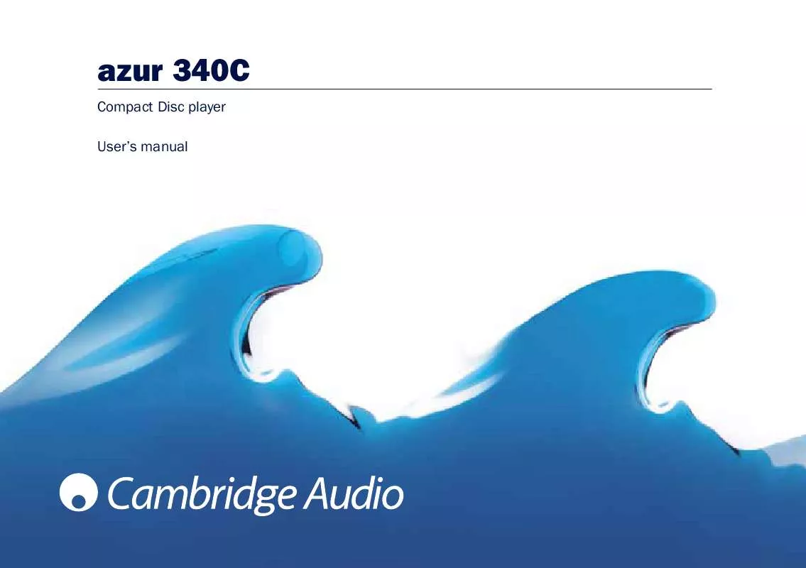 Mode d'emploi CAMBRIDGE AUDIO AZUR 340C