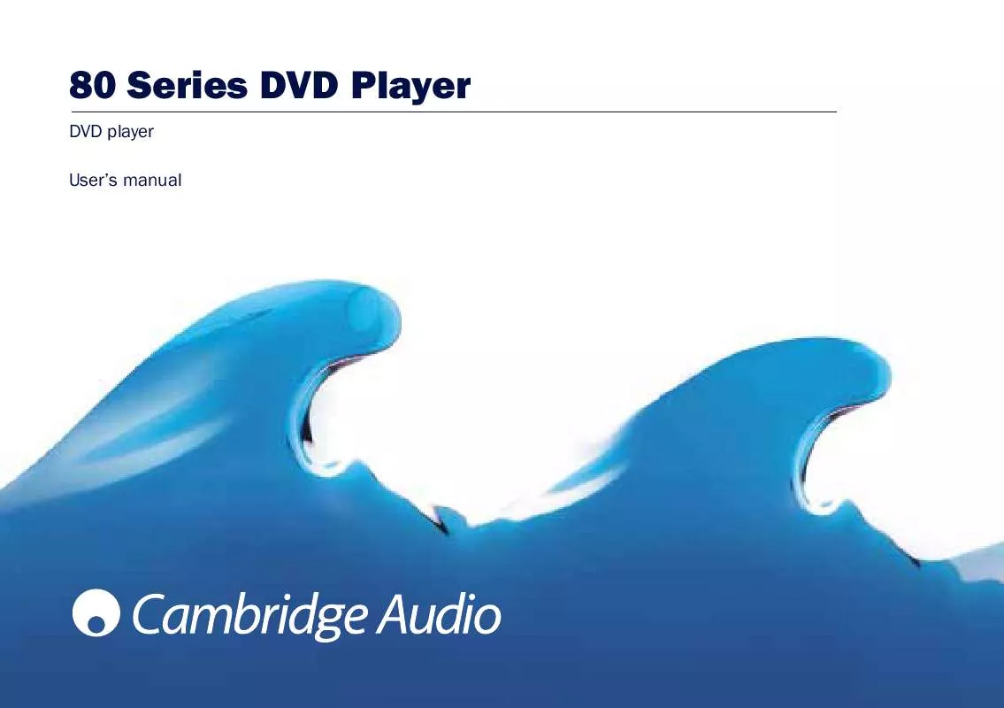 Mode d'emploi CAMBRIDGE AUDIO DVD86