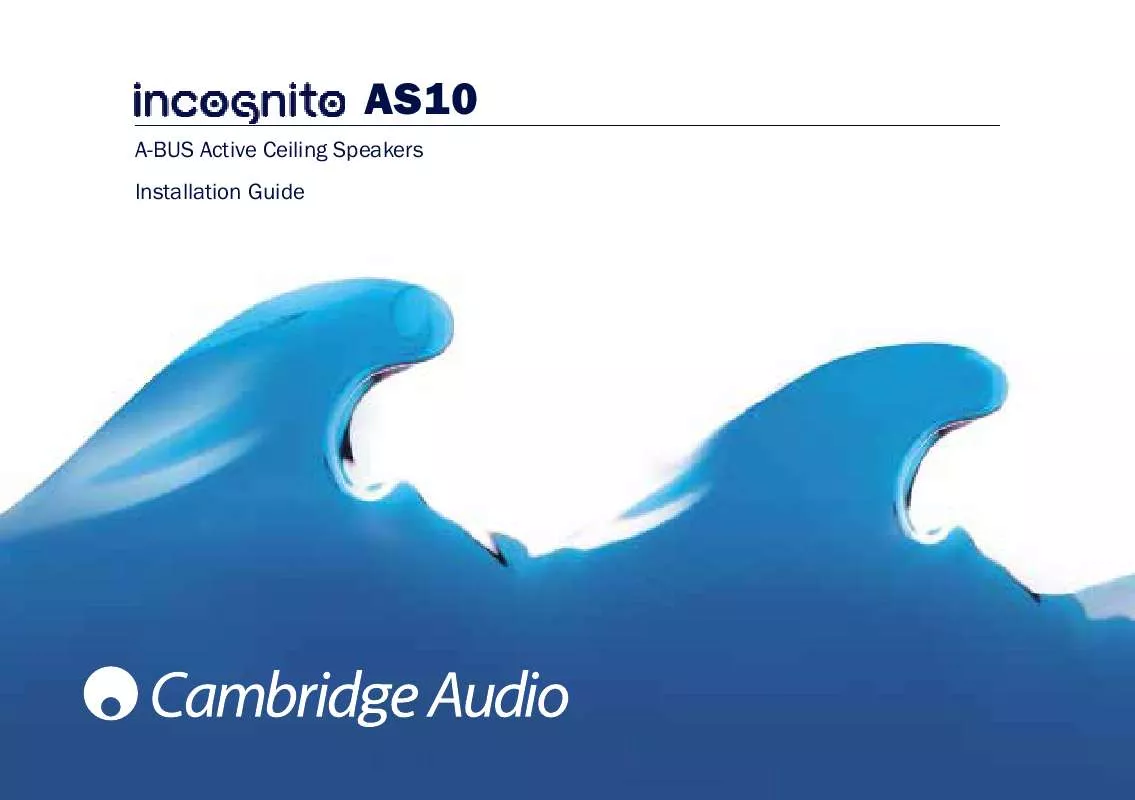 Mode d'emploi CAMBRIDGE AUDIO INCOGNITO AS10