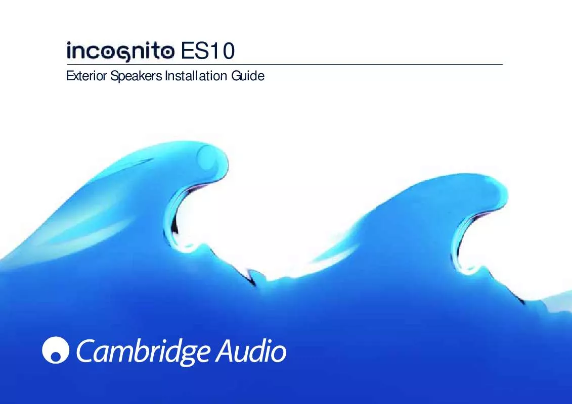 Mode d'emploi CAMBRIDGE AUDIO INCOGNITO ES10