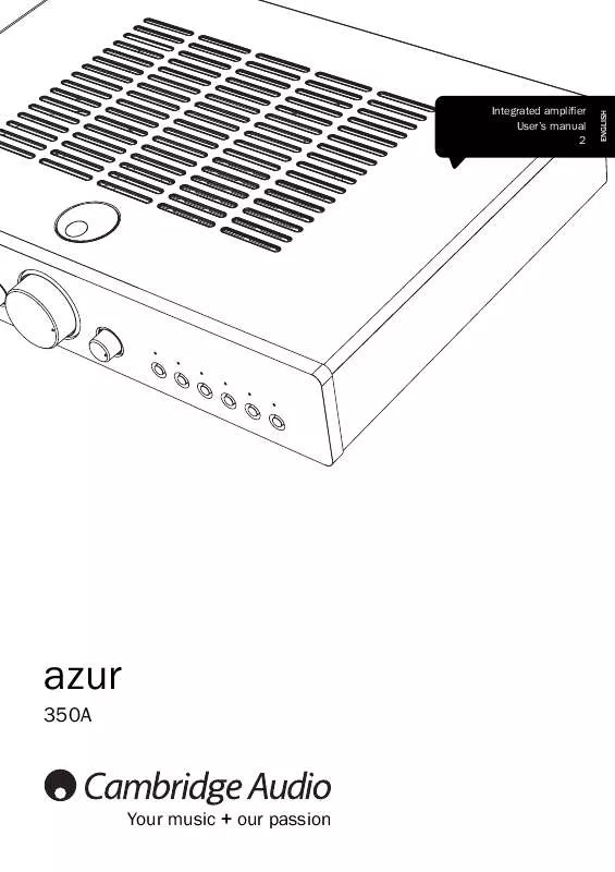 Mode d'emploi CAMBRIDGE AZUR 350A