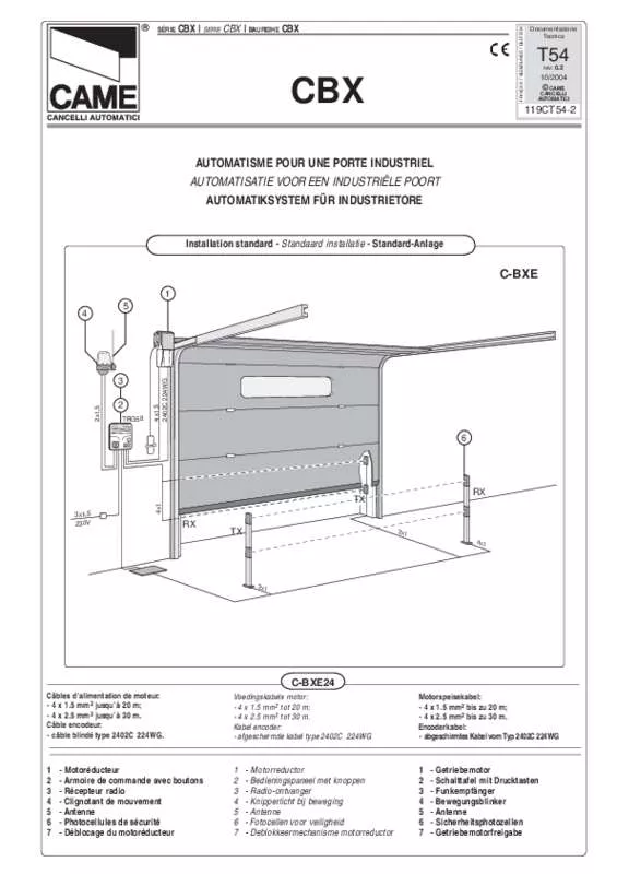 Mode d'emploi CAME C-BXT