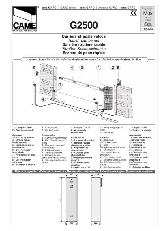 Mode d'emploi CAME G2500