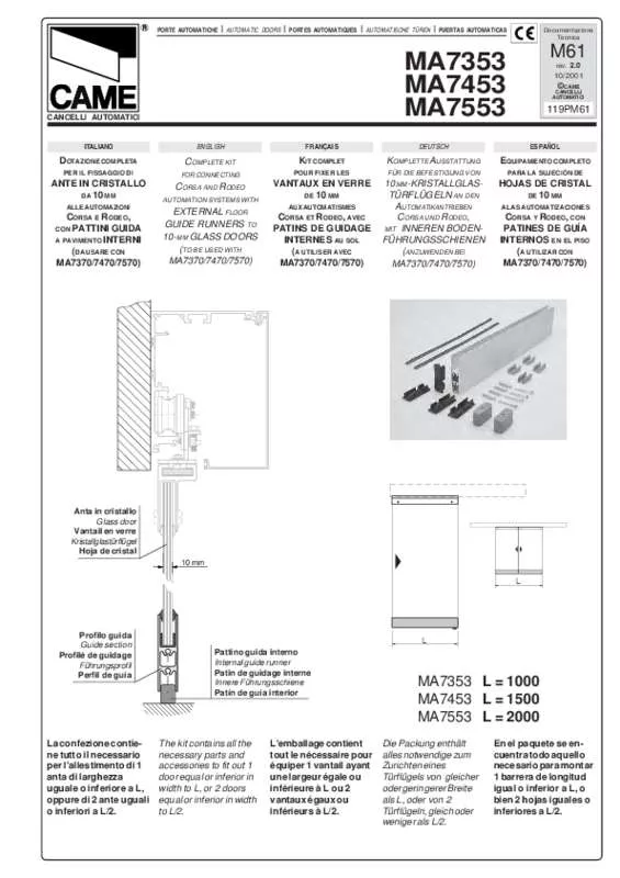 Mode d'emploi CAME M7553