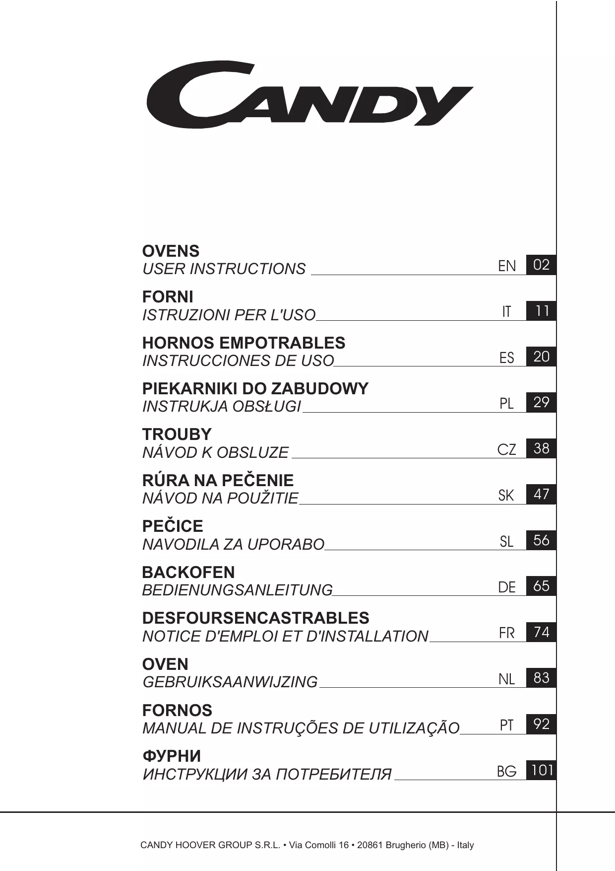 Mode d'emploi CANDY FCPS815XL