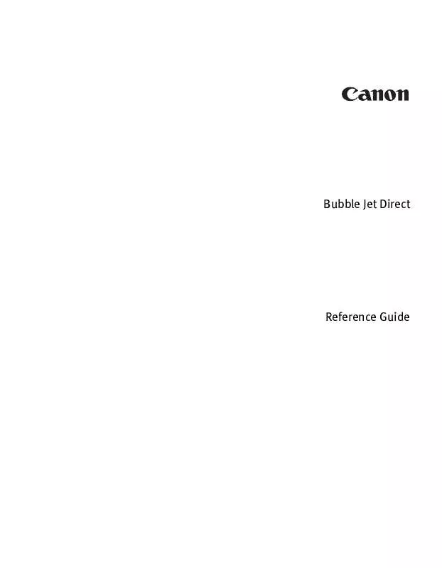 Mode d'emploi CANON BUBBLE JET DIRECT