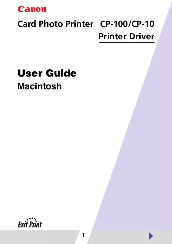 Mode d'emploi CANON SELPHY CP-100