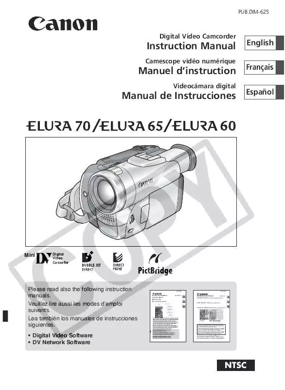 Mode d'emploi CANON ELUR A70