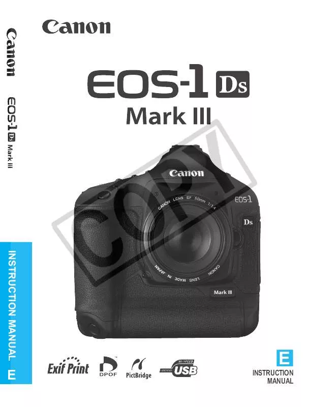 Mode d'emploi CANON EOS-1 DS MARK III