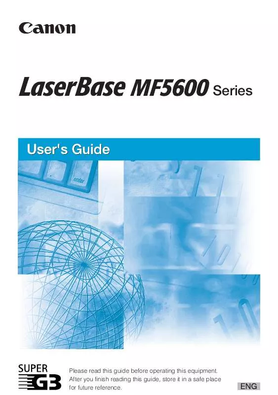 Mode d'emploi CANON LASERBASE MF5630