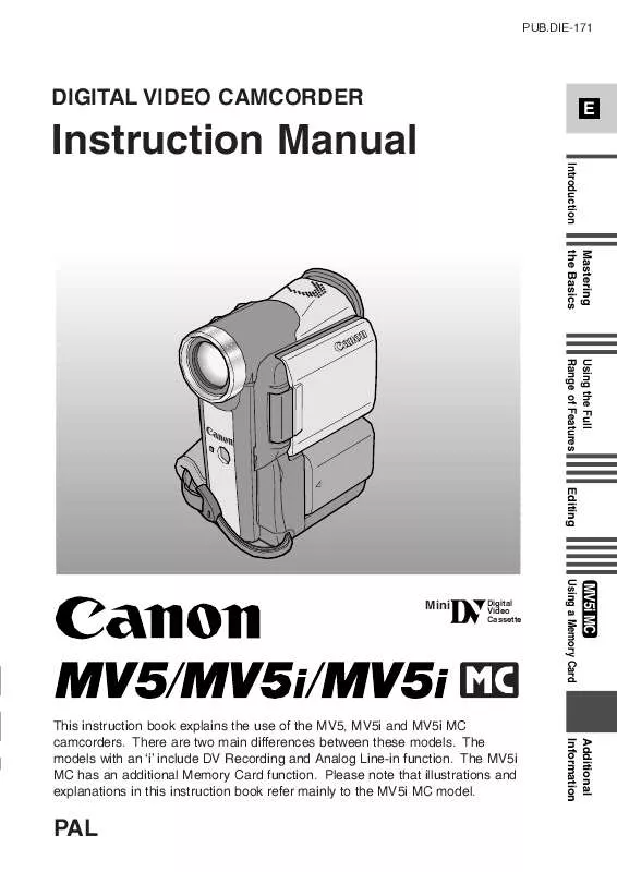 Mode d'emploi CANON MV5I