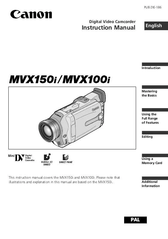 Mode d'emploi CANON MVX100I