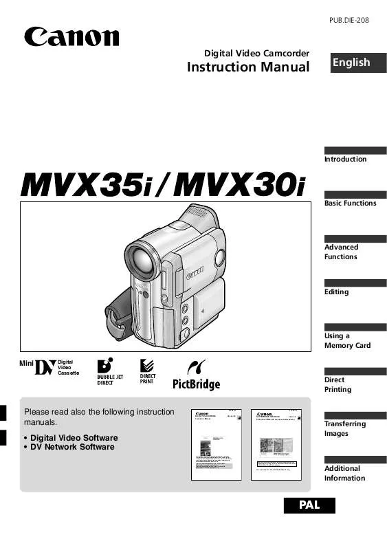 Mode d'emploi CANON MVX35I