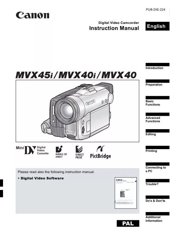 Mode d'emploi CANON MVX45I