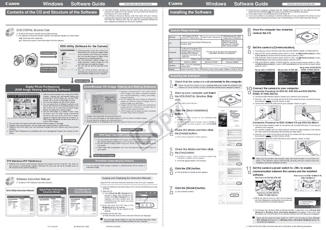 Mode d'emploi CANON PHOTOSTITCH