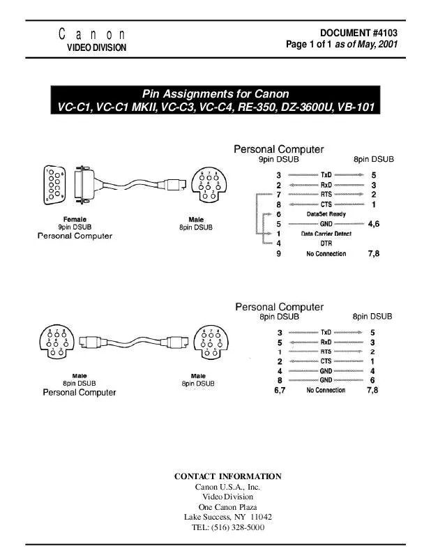 Mode d'emploi CANON VC-C4-VC-C4R