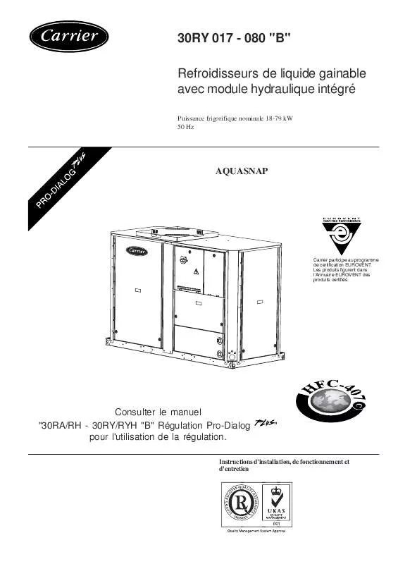 Mode d'emploi CARRIER 23427-IOM-09-2003