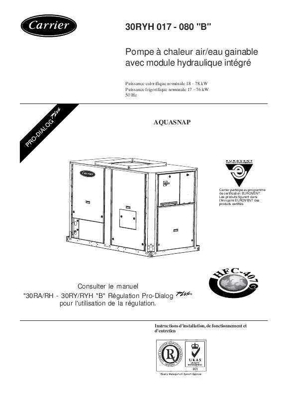 Mode d'emploi CARRIER 23428-IOM-09-2003