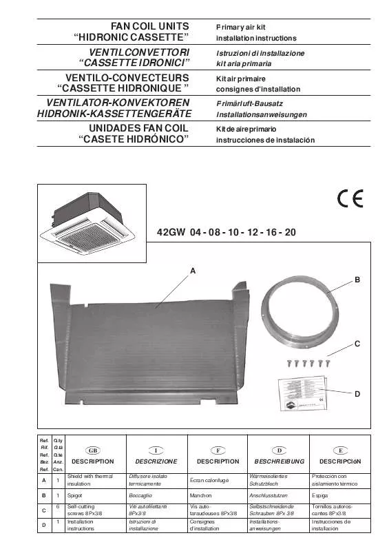 Mode d'emploi CARRIER 2G22H54A