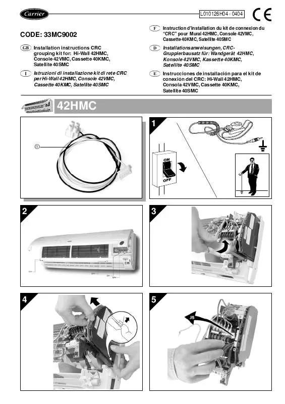 Mode d'emploi CARRIER 2G26H04A