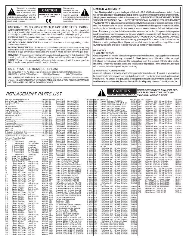 Mode d'emploi CARVIN HT760M