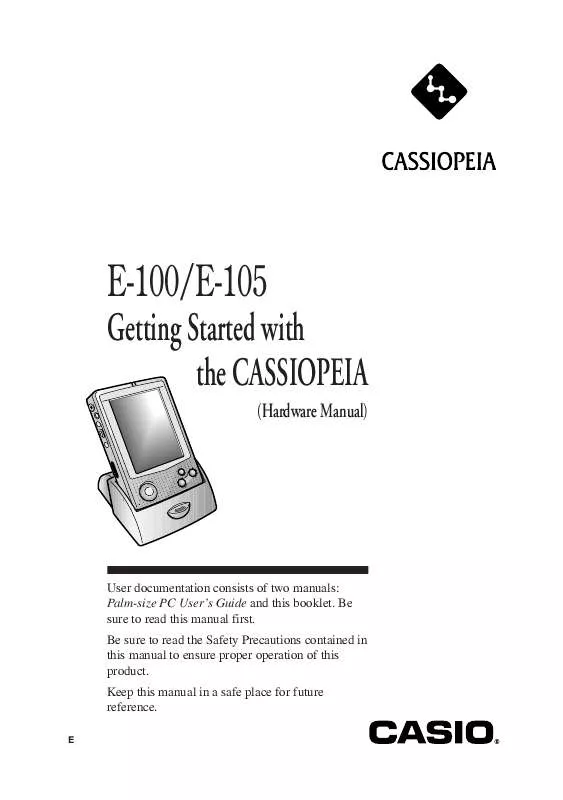 Mode d'emploi CASIO CASSIOPEIA E-105
